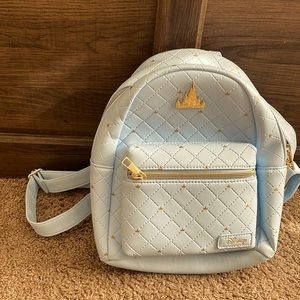 Blue Disney Castle Cinderella Loungefly Backpack / Purse